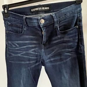 Express dark blue legging/skinny jeans, mid rise, size 2